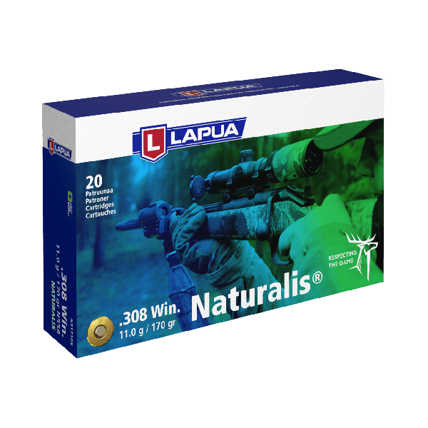 LAPUA .308 WIN (7,62 X 51) NATURALIS LR 170Grs 11g