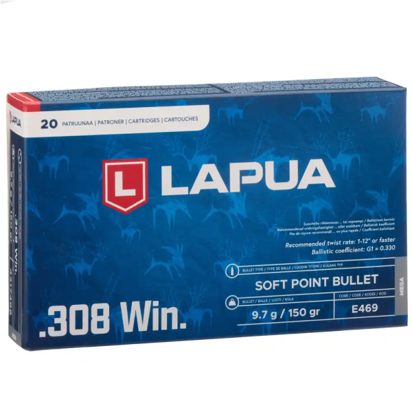 LAPUA .308 WIN (7,62 X 51) MEGA 150grs 9.7g