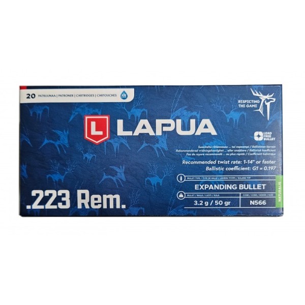 LAPUA .223 REM NATURALIS 50gr 3.2g