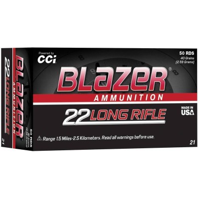 Munition CCI .22 Lr 40Gr Blazer High Velocity LRN 500/5000 Conditionn