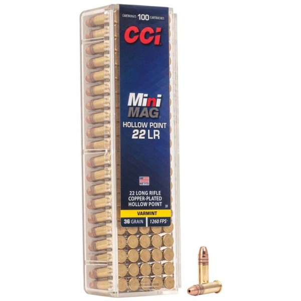 MUNITION CCI .22 LR 36gr MINI-MAG CPHP