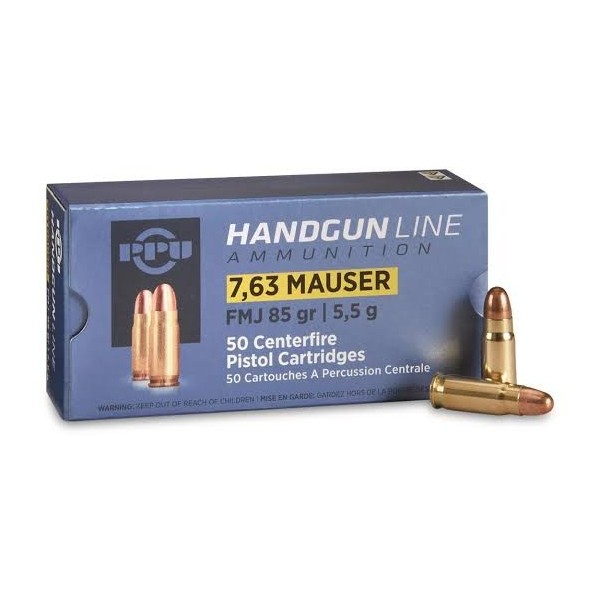 PPU 7.63 Mauser FMJ