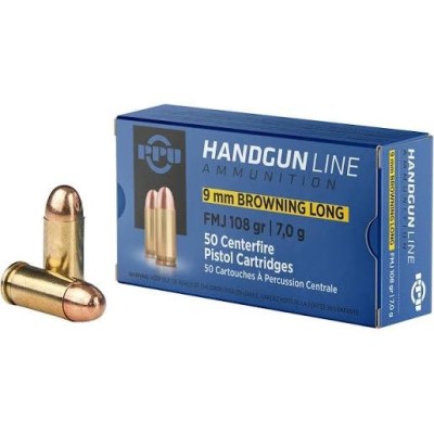 PPU 9mm Browning Long FMJ 108gr