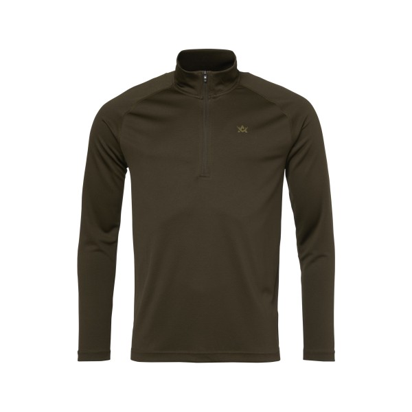 CoolDry Ms Half-Zip Top Solid Brown