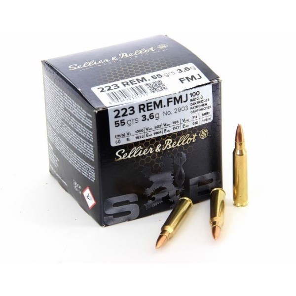 SELLIER&BELLOT 223 Rem FMJ 55grs 3.6g