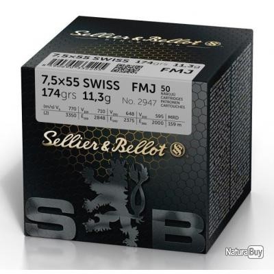 SELLIER&BELLOT 7.5x55 SWISS FMJ 174gr